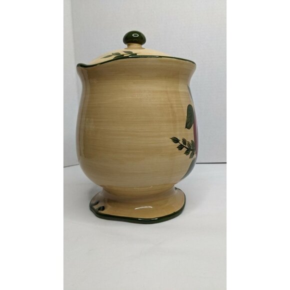 Home Trends Granada Fruit Medium Canister 9" gasket lid apple grapes pear - Picture 5 of 12